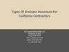 Types Of Business Insurance For California Contractors