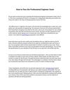 How to Pass the Professional Engineer Exam