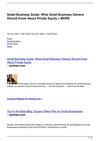Small-Business Guide: What Small-Business Owners Should Know About Private Equity + MORE