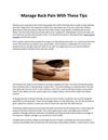 Manage Back Pain With These Tips(manage back pain)