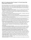 Stick To Fundamental Style Principles To Provide Quality Web Page Design Assistance S