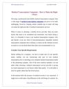 Medical Transcription Companies - How to Make the Right Choice 