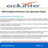 NDA English Previous Year Question Paper