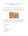 Fresh Pumpkin Pie Recipe - The Best Homemade Pumpkin Pie Recipe!