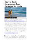 How to Book Honeymoon Tour Packages in India
