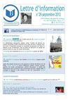 infolettre n°29 septembre2012