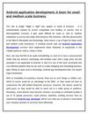 Android application development - A boon for small and medium scale business