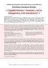 Contribution - L’égalité femmes – hommes