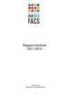Rapport activité 2011-2012 Rue des facs