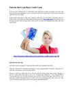 Find The Best Cash Back Credit Cards