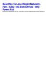 Best Way To Lose Weight Naturally - Fast - Easy - No Side Effects - Very Power Full