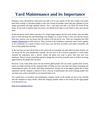 Yard Maintenance and its Importance