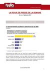 Revue de presse de la semaine du 3 au 7 Septembre 2012