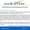 Bank Clerk Exam General Awareness text book