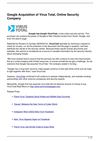 Google Acquisition of Virus Total, Online Security Company