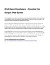 iPad Game Developers - Develop the Unique iPad Games