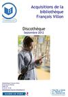 Nouvelles acquisitions discothèque septembre 2012, bibliothèque François Villon, Paris 