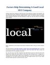 Factors help determining a good Local SEO Company