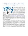 Ask Questions while Choosing Web Design Firm