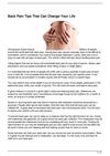 Back Pain Tips That Can Change Your Life