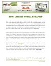 How I learned to sell my laptop