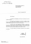 Réponse de la présidence de la République