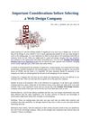 Important Considerations Before Selecting A Web Design Company