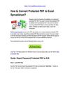 How to Convert Protected PDF to Excel