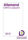 Allemand - CAPES agrégation 2013