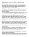 Ideas That May Transform Your Search Engine Marketing Promotion