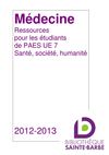 Médecine. PAES. UE7 - Santé, société, humanité