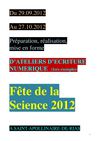 Ecritures numériques & Fête de la science 2012