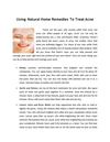 Using Natural Home Remedies To Treat Acne