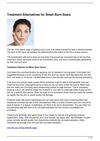 Treatment Alternatives for Small Burn Scars
