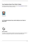 Your Questions About Forex Online Trading