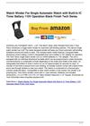 Watch Winder For Single Automatic Watch with Built-In IC Timer Battery 110V Operation Black Finish Tech Swiss