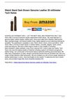 Watch Band Dark Brown Genuine Leather 20 millimeter Tech Swiss