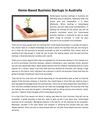 Home-Based Business Startups in Australia