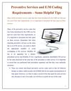 Preventive Services and E/M Coding Requirements – Some Helpful Tips