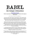 Babel, les temps silencieux