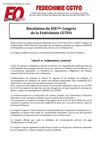 Résolutions du XIXème Congrès de la Fédéchimie