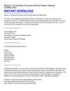 Bobcat 116 Hydraulic Excavator Service Repair Manual DOWNLOAD