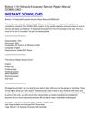 Bobcat 116 Hydraulic Excavator Service Repair Manual DOWNLOAD