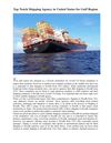 Top Notch Shipping Agency in United States for Gulf Region