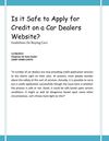 Is it Safe to Apply for Credit on a Dealers Website?