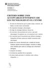 CRITERIS SOBRE USOS ACCEPTABLES D’INTERNET I DE LES TECNOLOGIES EN EL CENTRE