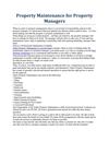 Property Maintenance for Property Managers