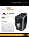 Fellowes Powershred® 59Cb 9-Sheet Cross-Cut Shredder w/ Jam Blocker Technology Spec Sheet