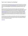 Tips On How To Optimize Your Web Blog_