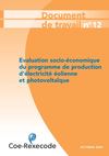 Evaluation socio-économique du programme de production d’électricité éolienne et photovoltaïque
